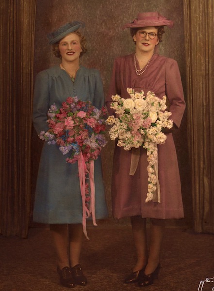 Auntie Ed is in the blue. My Auntie Rita's [next to her] wedding day.